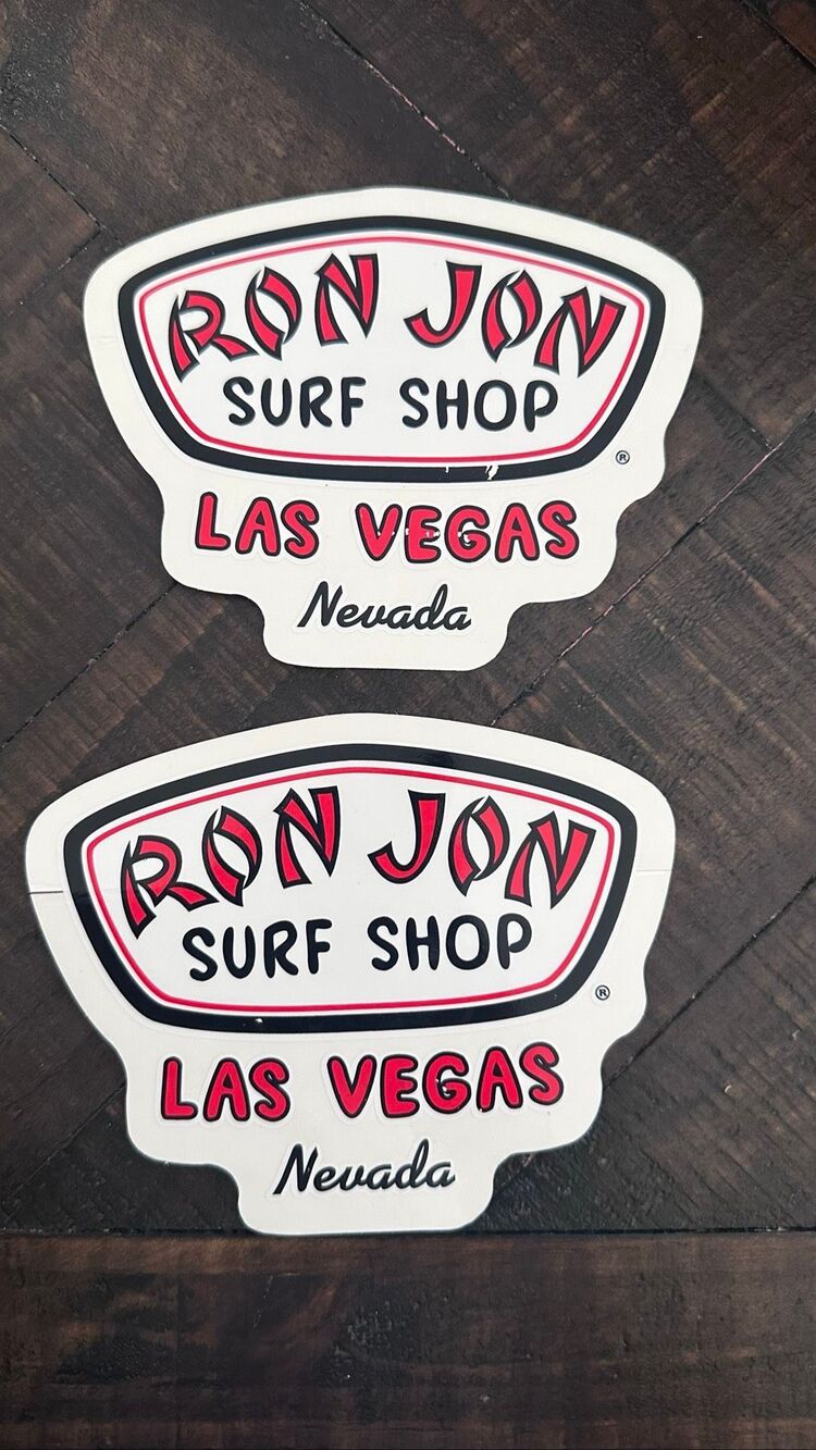 Ron Jon Las Vegas Surf Shop Stickers Red and Black New